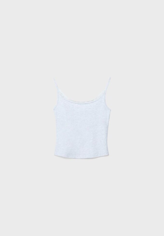 Tops com alças e acabamento em renda Tops com alças e acabamento em renda