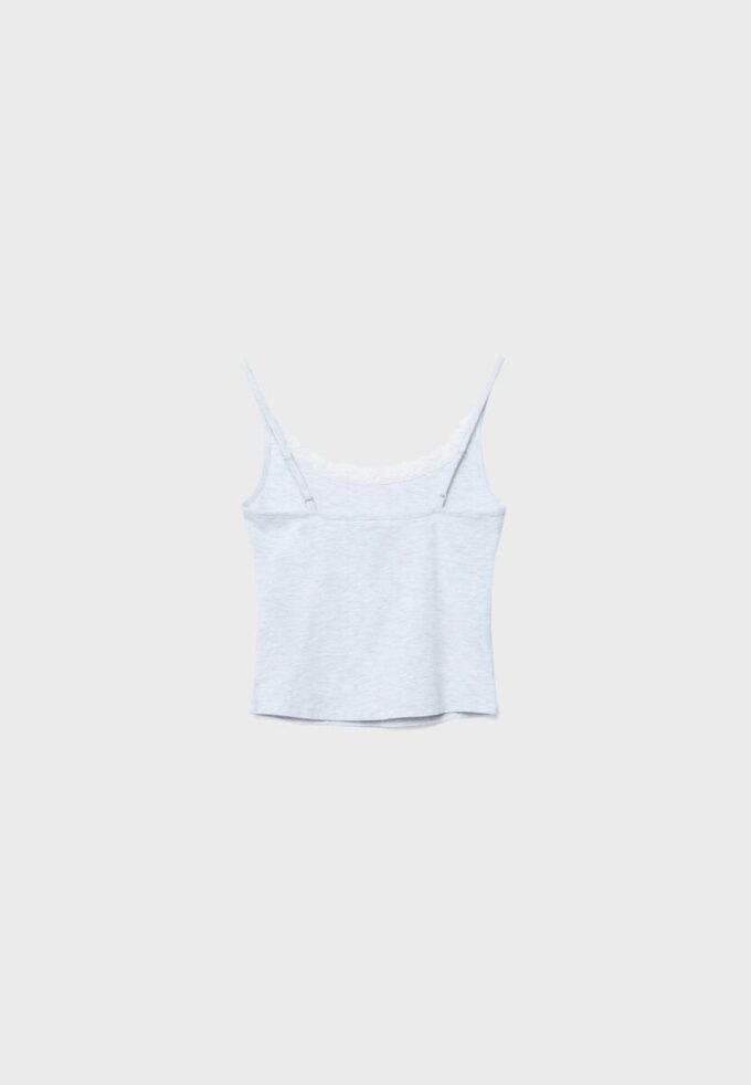 Tops com alças e acabamento em renda Tops com alças e acabamento em renda