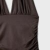 Tops com decote halter e laço franzido