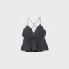 Tops com folhos e contas Tops com folhos e contas