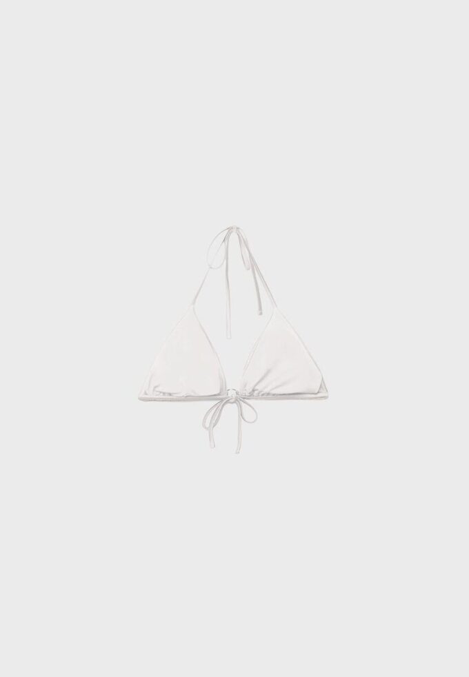 Tops de biquíni triangulares em cetim Tops de biquíni triangulares em cetim