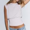 Tops de malha com fita