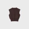 Tops de malha com gola redonda