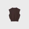 Tops de malha com gola redonda