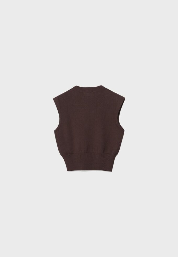 Tops de malha com gola redonda