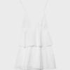 Vestido curto com alças e folhos Vestido curto com alças e folhos