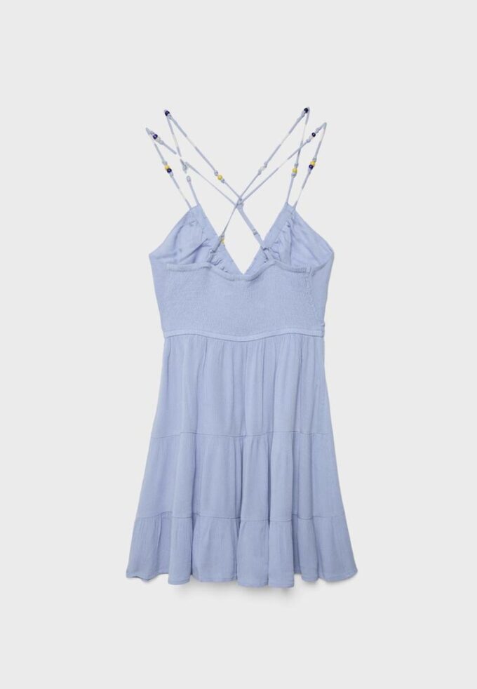 Vestido curto com contas