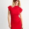 Vestido curto de calções com detalhe franzido Vestido curto de calções com detalhe franzido