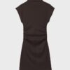 Vestido curto de calções com detalhe franzido Vestido curto de calções com detalhe franzido