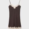 Vestido curto de renda rústica