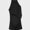 Vestido curto drapeado assimétrico Vestido curto drapeado assimétrico
