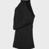 Vestido curto drapeado assimétrico Vestido curto drapeado assimétrico