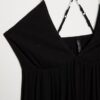 Vestido longo de crepe com alças com bordado Vestido longo de crepe com alças com bordado