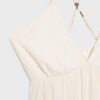 Vestido longo de crepe com alças com bordado Vestido longo de crepe com alças com bordado