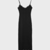 Vestido longo de malha rendada