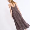 Vestido longo esvoaçante em cetim
