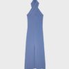 Vestido Midi com Alças Halter e Costas Descubertas Vestido Midi com Alças Halter e Costas Descubertas