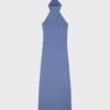 Vestido Midi com Alças Halter e Costas Descubertas Vestido Midi com Alças Halter e Costas Descubertas