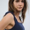 Vestido Midi com Costas Cruzadas com Efeito de Linho Vestido Midi com Costas Cruzadas com Efeito de Linho