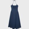 Vestido midi com decote halter e detalhes em contas Vestido midi com decote halter e detalhes em contas