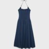 Vestido midi com decote halter e detalhes em contas Vestido midi com decote halter e detalhes em contas