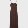 Vestido midi com tiras de renda loiro Vestido midi com tiras de renda loiro