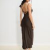 Vestido midi de cetim Vestido midi de cetim