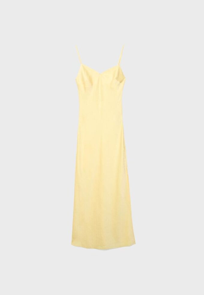 Vestido midi de cetim Vestido midi de cetim