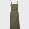 Vestido Midi em Bengaline com Decote Quadrado Vestido Midi em Bengaline com Decote Quadrado