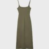Vestido Midi em Bengaline com Decote Quadrado Vestido Midi em Bengaline com Decote Quadrado