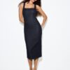 Vestido midi em ganga