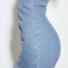 Vestido midi em ganga Vestido midi em ganga