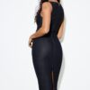 Vestido midi em ganga