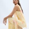 Vestido midi em tule estampado com lenço Vestido midi em tule estampado com lenço