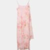 Vestido midi em tule estampado com lenço