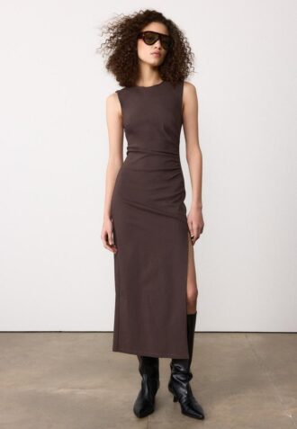 Vestido Midi Sem Mangas em Bengalina